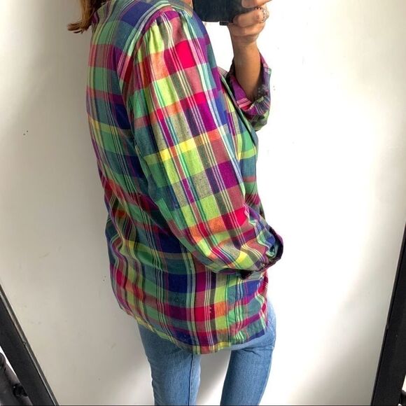 Vintage 80’s Perry Ellis Cotton Plaid Fall Jacket - Picture 5 of 12